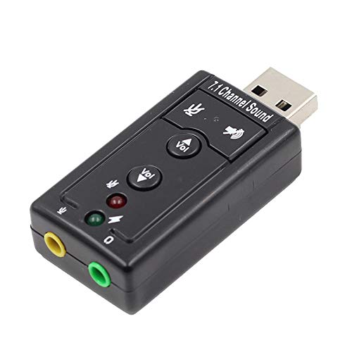Syba USB2.0 7.1CH Sound Adapter Add Stereo Output Mono Input Led